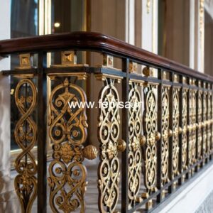 Designer Brass Staircase Railing For Luxury Homes Bedroom Khidki Design