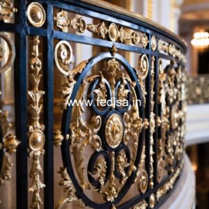 High Quality Brass Staircase Railing Design Half Circle Grill Design