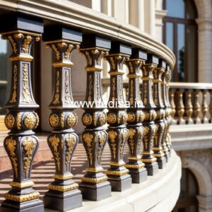 Antique Finish Brass Railing Design For Interiors Balcony Simple Grill Design