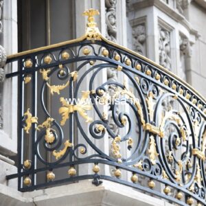 Custom Brass Railing Design For Modern Architecture Main Door Side Window Grill Design