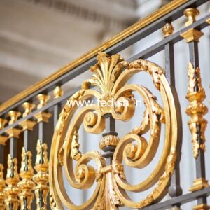 Elegant Brass Balcony Railing With Artistic Patterns Building Khidki Design