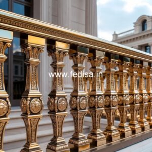 Elegant Brass Railing Design For Modern Villas Grill Design For
