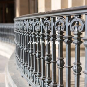Designer Brass Staircase Railing With Fine Finish Grill Design For Corridor