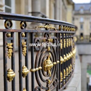 Luxury Brass Balcony Railing With Elegant Finish Wall Khidki Design