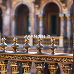 Decorative Brass Railing Design With Unique Patterns Grill Gate Double Door