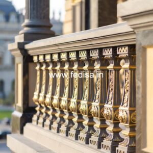 Luxury Brass Balcony Railing For Modern Architecture Window Grill Horizontal Design