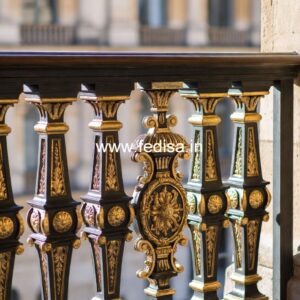 Premium Brass Balcony Railing For Luxury Spaces Arch Top Window Grill Design