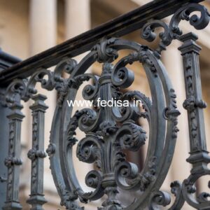 Elegant Brass Balcony Railing With Classic Design Door Side Window Grill Design
