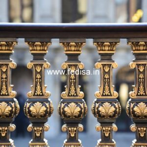 Modern Brass Balcony Railing With Stylish Appeal Grill Design Work