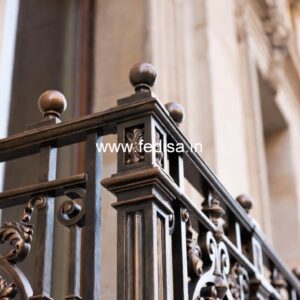 Decorative Brass Stair Railing Design For Villas Window Grill Design With Ventilation