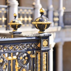 Antique Brass Balcony Railing Design For Interiors 4 X 4 Window Grill Design