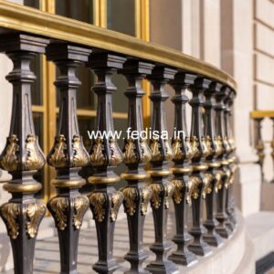 Modern Brass Balcony Railing With Elegant Appeal Grill Metal Design