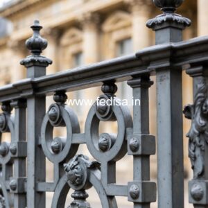 Designer Brass Handrail For Premium Staircases Iron Grill Flower Design