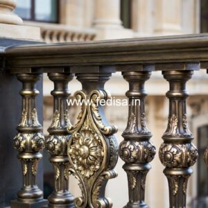 Brass Staircase Railing Design With Luxury Appeal Outdoor Grill Door Design