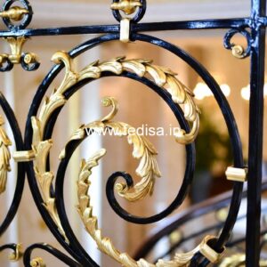 Decorative Brass Stair Railing With Elegant Finish Window Grills With Screen