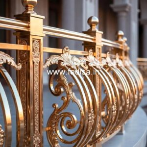 Decorative Brass Balcony Railing For Elegant Homes Iron Grill Design For Wooden Window