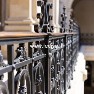 Luxury Brass Railing Design With Elegant Touch Grill Gate Cover
