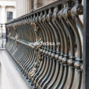 Antique Brass Staircase Railing With Elegant Style Modern Window Grill Color