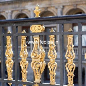 Modern Brass Railing Design With Stylish Finish Door Grill Design Catalog