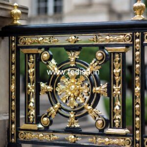 Brass Staircase Railing Design With Glass Panels Grill Loha Design