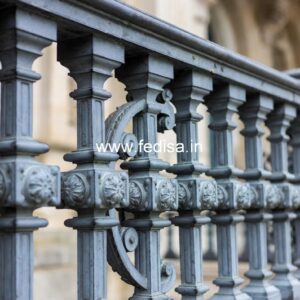 Premium Brass Balcony Railing For Homes Window Grill Round Design