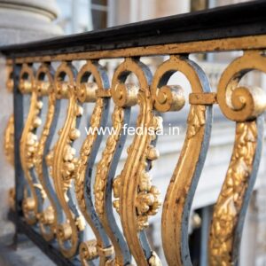 Modern Brass Staircase Handrail Design Balcony Grill Designs For Indian Homes