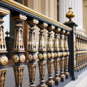 Elegant Brass Staircase Railing For Villas Iron Grill Design Door