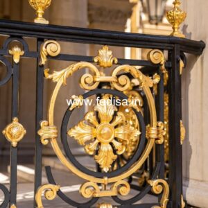 Designer Brass Stair Railing For Contemporary Spaces Safety Door Fabrication Design