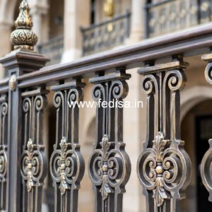 Brass Stair Railing Design With Premium Finish Grill Steel Ki