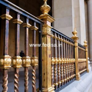 Brass Staircase Handrail With Classic Touch Window Grill Design Box Type