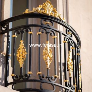 Elegant Brass Staircase Design With Decorative Finish Grill Design