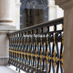 Premium Brass Balcony Railing With Artistic Work Window Grill Sliding