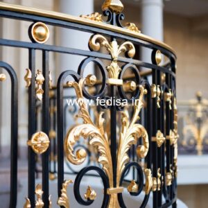 Luxury Brass Balcony Railing With Elegant Finish New Box Window Grill Design