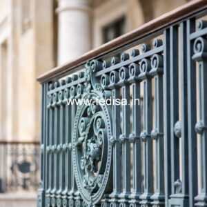 Elegant Brass Balcony Railing With Classic Design Modern Windows With Grills