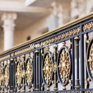 Stylish Brass Balcony Railing With Designer Look Main Door Entrance Grill Design