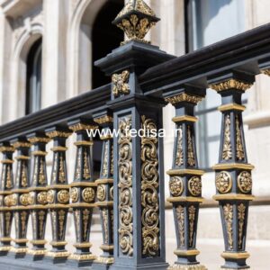 Stylish Brass Stair Railing With Artistic Touch Upvc Window Grill Design For Home