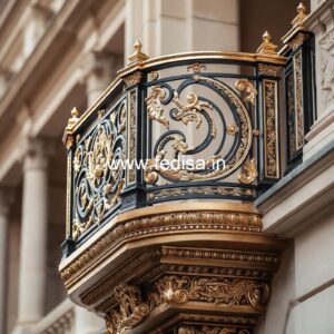 Modern Brass Staircase Railing For Interior Projects Balcony Front Glass Grill Design