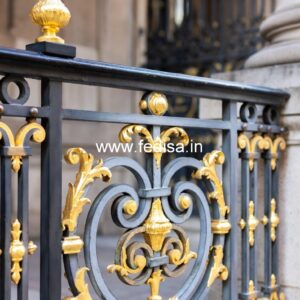 Premium Brass Railing Design With Artistic Finish Channel Gate For Balcony