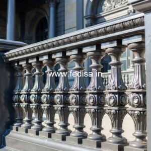 Stylish Brass Staircase Railing With Decorative Finish Steel Bar Grill Design