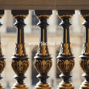 Decorative Brass Railing Design For Elegant Villas Window Grill Straight Design