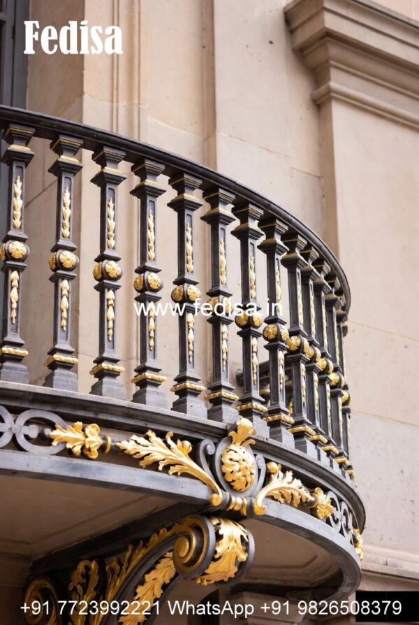 Designer Brass Balcony Railing With Unique Finish Fully Covered Balcony ...