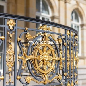 Elegant Brass Stair Railing With Classic Finish Window Loha Grill