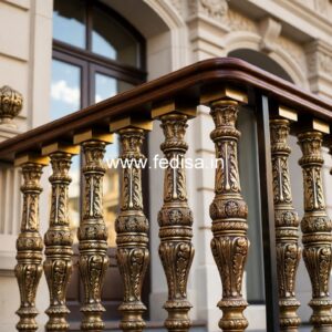 Contemporary Brass Railing Design For Luxury Homes House Front Design Grill