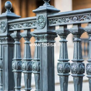 Brass Railing Design With Glass Combination Simple MS Window Grill Design