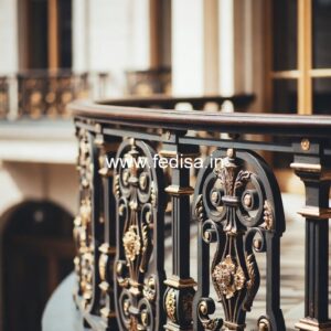 Classic Brass Staircase Design For Luxury Homes Iron Window Grill Gate Design