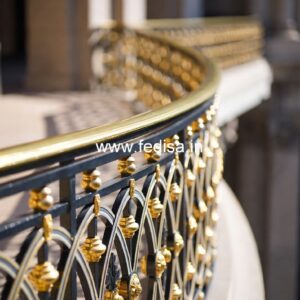 Designer Brass Staircase Railing For Modern Homes Khidki Design Loha