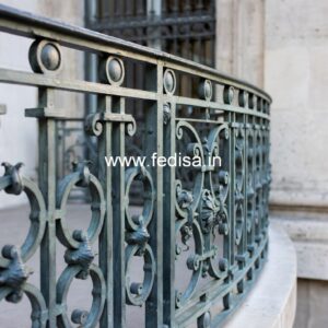 Classic Brass Railing Design For Staircase Round Grill Gate