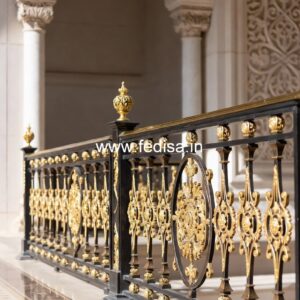 Stylish Brass Staircase Railing With Decorative Elements China Window Grill Design