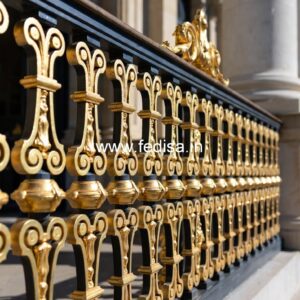 Artistic Brass Railing Design With Luxury Look Simple Iron Grill Design Windows