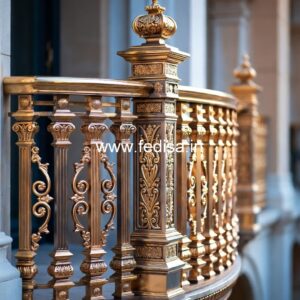 Decorative Brass Stair Railing With Unique Style Safety Grill New Design